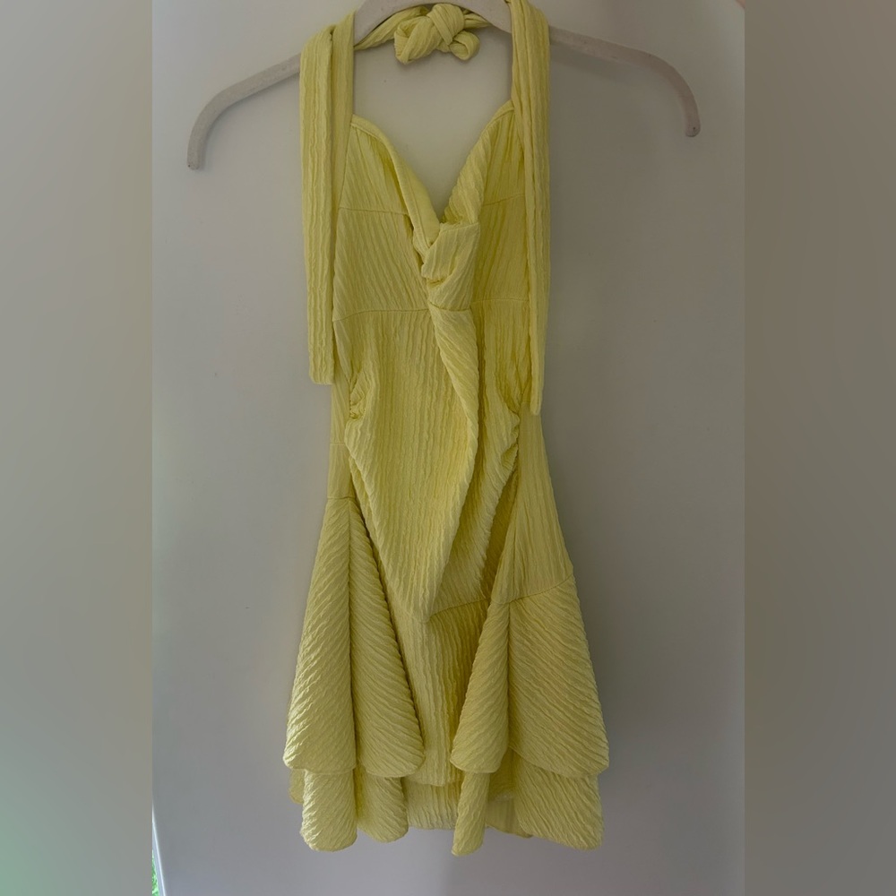 SHEIN Light Yellow Draped Women's Dress